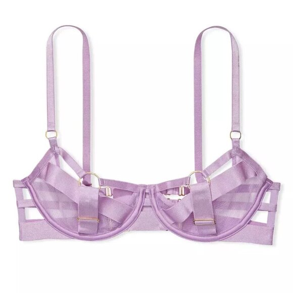 New! Victoria's Secret Very Sexy Purple Unlined Strappy Demi Bra 10310 - Picture 1 of 9